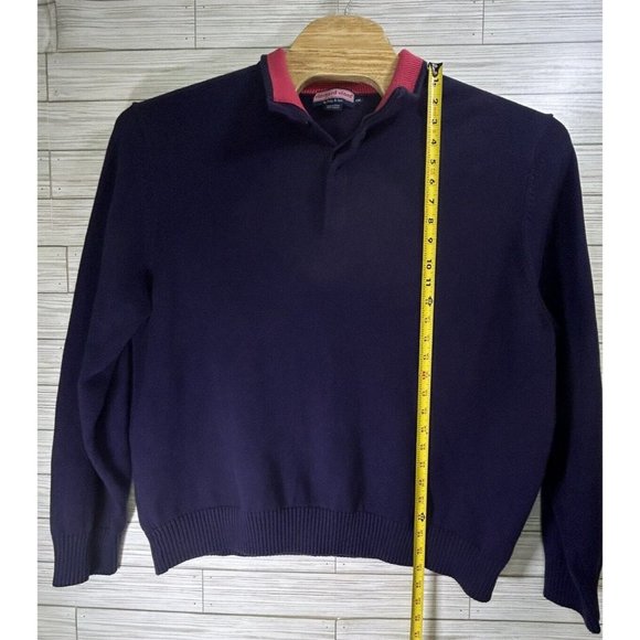 Vineyard Vines‎ Sweater Mens 2XL Navy Cotton Blue Mock Neck Sweatshirt Casual - Picture 6 of 7